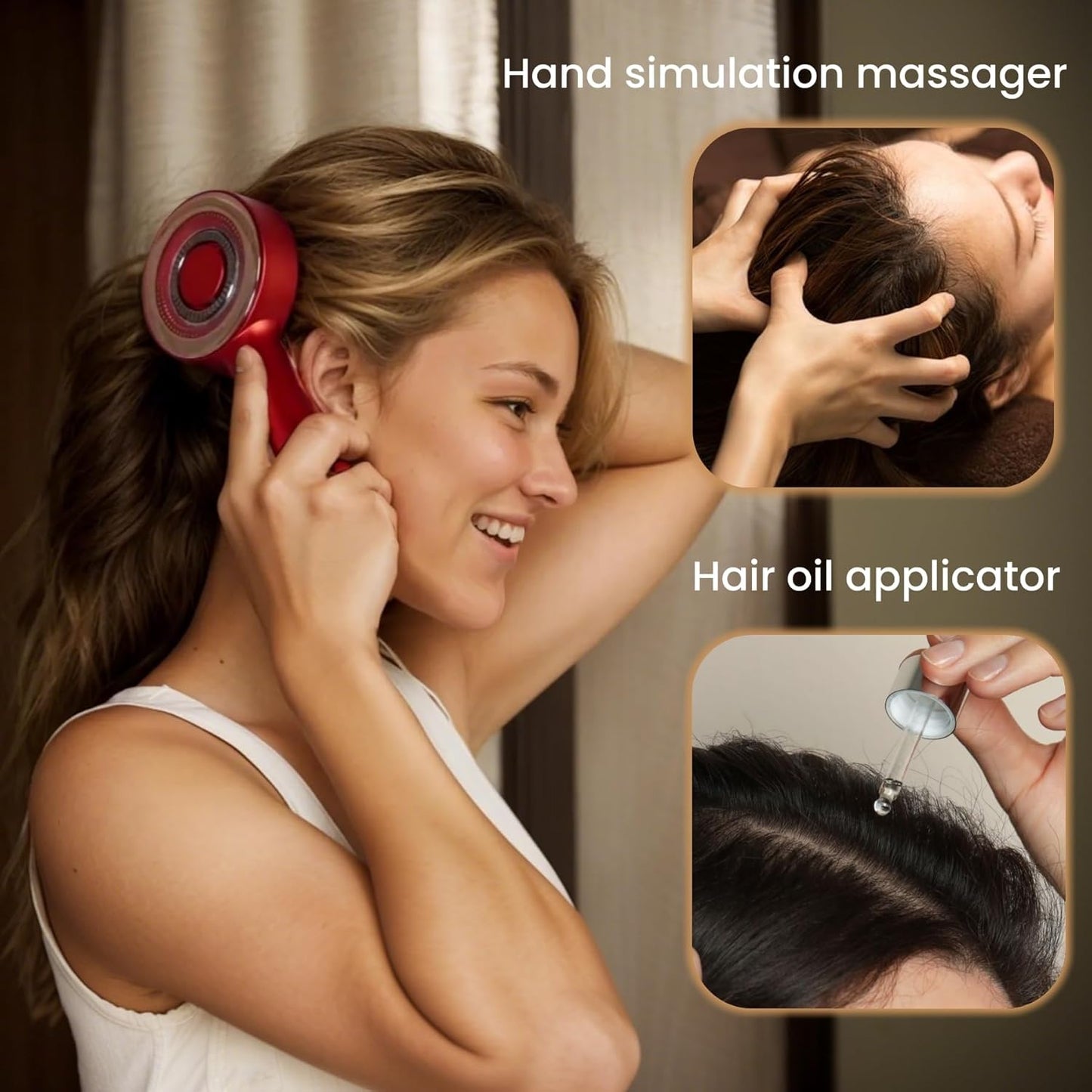 2-in-1 Scalp Massager with Oil Applicator,Electric Hair Brushes with Hair Oil Dispenser