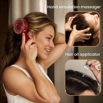 2-in-1 Scalp Massager with Oil Applicator,Electric Hair Brushes with Hair Oil Dispenser