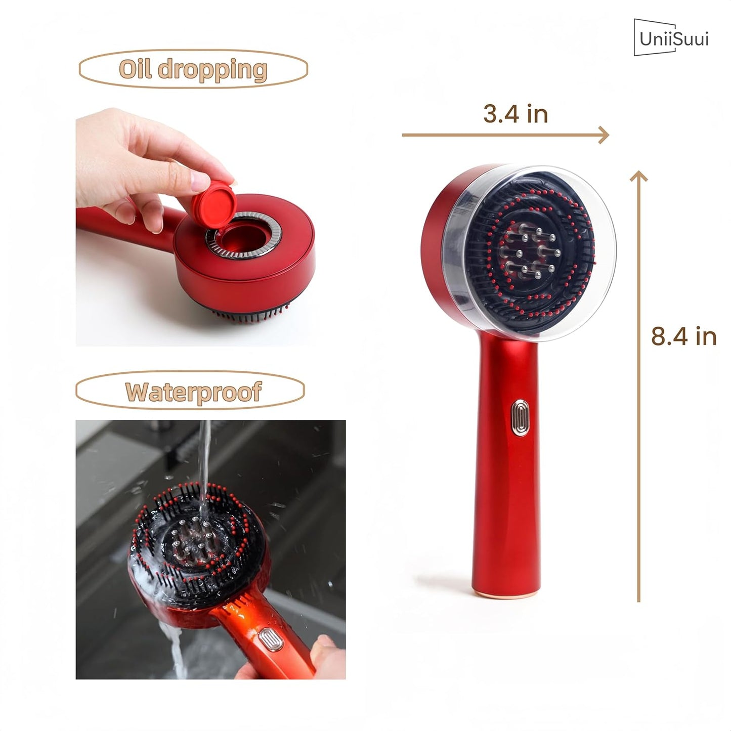 2-in-1 Scalp Massager with Oil Applicator,Electric Hair Brushes with Hair Oil Dispenser