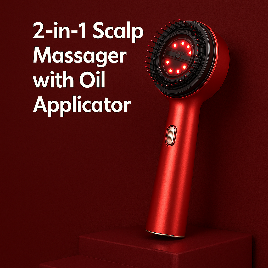 2-in-1 Scalp Massager with Oil Applicator,Electric Hair Brushes with Hair Oil Dispenser