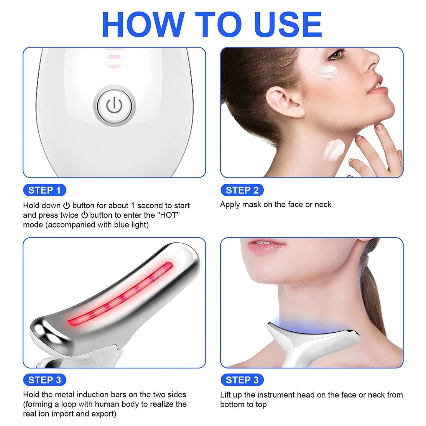 Face Massager 4-in-1 Face and Neck Lifting Device