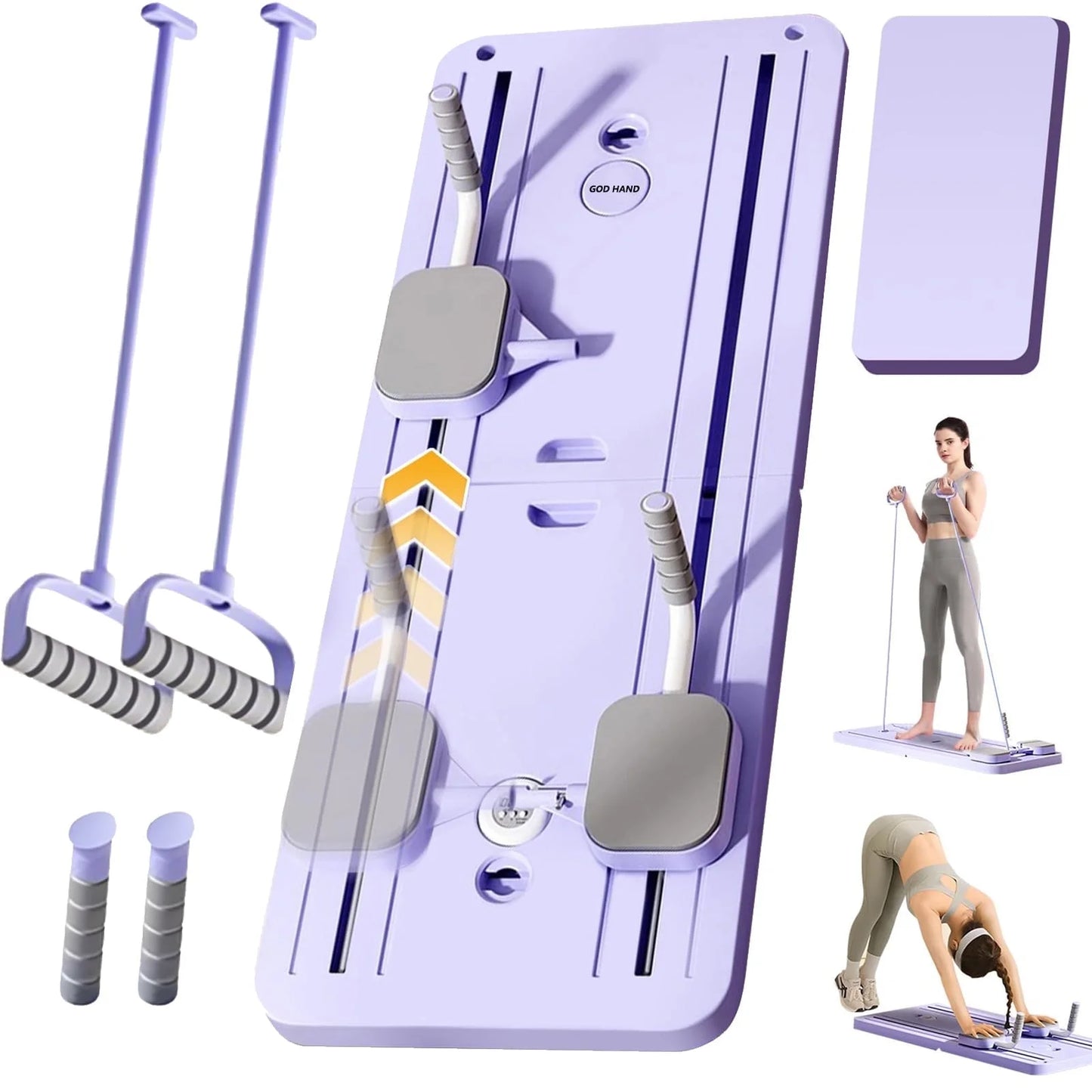 5 in 1 Pilates Board Multi-Purpose Foldable Pilates Reformer Set Durable Automatic Rebound Abdominal Board